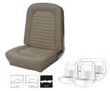 1966 Ford Mustang (Convertible) Sitzbezüge - Standard - Parchment - Vorne und hinten