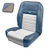 64-66 Ford Mustang Sitzbezüge - Deluxe Pony Sport - Blau/Weiß - Vorne
