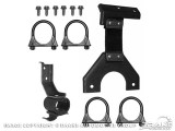 68-70 Ford Mustang (289, 302, 351, 390, 427, 428, 429) Komplettset Auspuffhalterung - Einflutig - 2 "