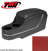 65-73 Ford Mustang (Convertible) Mittelkonsole - Deluxe Pony Konsole - Zinoberrot - Corinthian Struktur - ohne original Konsole