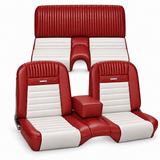 1966 Ford Mustang (Fastback) Sitzbezüge - Deluxe Pony - Bench Seat - Rot Metallic/Weiß - Vorne und hinten