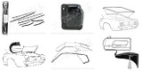 69-70 Ford Mustang (Fastback) Türdichtungs Set
