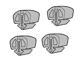 69-70 Ford Mustang Endanschlag Motorhaube - 4er Set