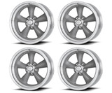 64-73 Ford Mustang Felgensatz - Torq Thrust D - Aluminium - 16x8 " - Grau