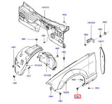 10-14 Ford Mustang Schraube Kotflügel - 4-er Set Hinten