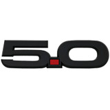 15-17 Ford Mustang GT (5.0) Emblem Kotflügel - 5.0 - Schwarz halbglänzend - Roter Punkt