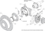 64-73 Ford Mustang Wilwood Scheibenbremse HA - Small Bearing 12,19 Zoll/rot/glatt Hinten