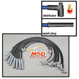 70-73 Ford Mustang (351) Zündkabelsatz - MSD Super Conductor - 351C/460 - HEI Steckertyp