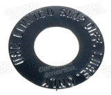 57-62 Chevrolet Corvette Achsgehäuse - Hinweisschild Hinterachse