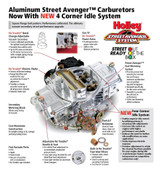 64-73 Ford Mustang Vergaser - Holley Street Avenger - 670 cfm - Aluminium - Manueller Choke - Poliert