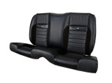 64-66 Ford Mustang (Hardtop) Sitzbezüge - Deluxe Pony Sport-R - Anthrazit Schwarz - Vinyl/Alcantara - Graue Naht - Vorne und hinten