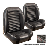 64-65 Ford Mustang (Hardtop) Sitzbezüge - Standard Sport-R - Anthrazit Schwarz - Vinyl/Alcantara - Rote Naht - Vorne und hinten