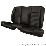 64-65 Ford Mustang (Hardtop) Sitzbezüge - Standard Sport-R - Anthrazit Schwarz - Vinyl/Alcantara - Rote Naht - Vorne und hinten