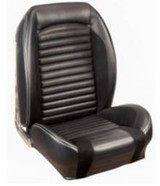 64-65 Ford Mustang Sitzbezüge - Standard Sport-R - Anthrazit Schwarz - Vinyl/Alcantara - Schwarze Naht - Vorne