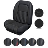 1967 Ford Mustang (Convertible) Sitzbezüge - Sport-R - Anthrazit Schwarz - Vinyl/Alcantara - Graue Naht - Vorne und hinten