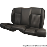68-69 Ford Mustang (Fastback) Sitzbezüge - Sport-R - Anthrazit Schwarz - Vinyl/Alcantara - Rote Naht - Vorne und hinten