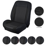 68-69 Ford Mustang (Fastback) Sitzbezüge - Sport-R - Anthrazit Schwarz - Vinyl/Alcantara - Rote Naht - Vorne und hinten