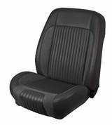 68-69 Ford Mustang Sitzbezüge - Sport-R - Anthrazit Schwarz - Vinyl/Alcantara - Schwarze Naht - Vorne
