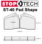 05-14 Ford Mustang Bremsbelagsatz Scheibenbremse - HAWK - Ceramic - Stop Tech ST40 - Vorne