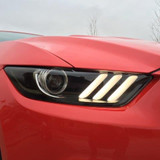 15-17 Ford Mustang Abdeckung für Hauptscheinwerfer - Reflektoren Tönungsfolie, Magnetic Grau ohne Logo Vorne