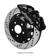 15-23 Ford Mustang (Disc/Disc) Wilwood Bremsanlage vorne AERO6 14 Zoll schwarz gelocht/geschlitzt