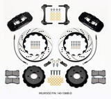 15-23 Ford Mustang (Disc/Disc) Wilwood Bremsanlage vorne AERO6 14 Zoll schwarz gelocht/geschlitzt
