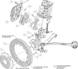 15-23 Ford Mustang (Disc/Disc) Wilwood Bremsanlage vorne AERO6 14 Zoll rot geschlitzt