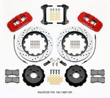 15-23 Ford Mustang (Disc/Disc) Wilwood Bremsanlage vorne AERO6 15 Zoll rot gelocht/geschlitzt