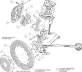 15-23 Ford Mustang (Disc/Disc) Wilwood Bremsanlage vorne AERO6 15 Zoll nickel gelocht/geschlitzt