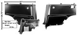 65-66 Ford Mustang (Fastback) Innere Seitenwandverkleidung Hinten