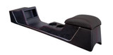 64-66 Ford Mustang (Fastback/Hardtop) Mittelkonsole - Konsole Sport R - Lang - Schwarz - Vinyl/Velour - Weiße Naht - mit Klima