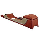 64-66 Ford Mustang (Fastback/Hardtop) Mittelkonsole - Konsole Deluxe - Lang - Emberglow/Parchment - Vinyl - mit Klima
