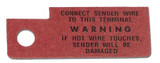 58-62 Chevrolet Corvette Tankanzeige - Hinweisschild Anschlusskabel