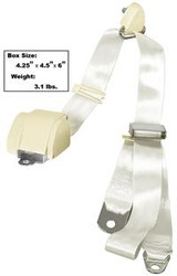 64-73 Ford Mustang Sicherheitsgurt - Dreipunktgurt - Weiß Vorne