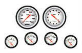64-73 Ford Mustang Anzeigen-Set - Velocity White - 6-teilig - 2 5/8" / 4 5/8" Durchmesser - Edelstahl