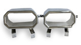 15-23 Ford Mustang (2.3, 5.0) Auspuffblenden Set - Chrom - Eckig