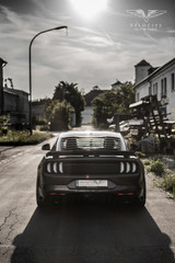 15-25 Ford Mustang Abdeckung Heckscheibe - Mach1 Style - Lambo Design - schwarz matt