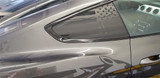 15-23 Ford Mustang Aufkleber für Dreiecksfenster - US-Flagge - Matt Schwarz Hinten Links und Rechts