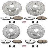 05-10 Ford Mustang GT (4.6) Überholsatz Verschleißteile Bremse - Powerstop Z26 - Track - VA/HA Vorne und hinten