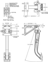 Chevrolet, Ford Bremspedaleinheit - Wilwood - Aluminium - Schwarz - Übersetzung 7 : 1 - 12,1 " Pedallänge
