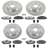 11-14 Ford Mustang GT (5.0) Überholsatz Verschleißteile Bremse - Powerstop Z26 - Track - VA/HA - ohne Brembo - 316 mm Scheiben VA Vorne und hinten