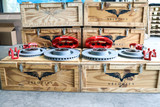 15-23 Ford Mustang GT (5.0) Upgrade Bremsanlage - OEM Bullit - 15 " VA / 13 " HA - Rote Sättel Vorne und hinten