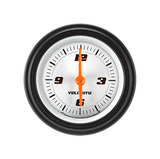 64-73 Ford Mustang Uhr - Velocity White - 2 1/8 " - Edelstahl - Zeiger orange (52893805)