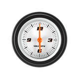 64-73 Ford Mustang Uhr - Velocity White - 2 1/8 " - Edelstahl - Zeiger orange - Gewölbt