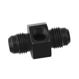 64-73 Ford Mustang AN Anschluss - Aluminium - Schwarz - 6 AN auf 6 AN mit 1/8 NPT Anzeigen-Anschluss