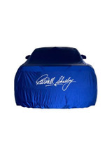 05-23 Ford Mustang Fahrzeugabdeckung - Shelby Style - Blau mit weißem Logo