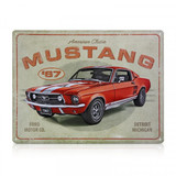 Wandtafel - Ford Blechschild Mustang - GT 1967 - Red