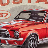 Wandtafel - Ford Blechschild Mustang - GT 1967 - Red