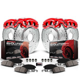 15-23 Ford Mustang EcoBoost (2.3) Umrüstsatz Bremsanlage - Powerstop - Z23 - VA/HA 320mm - mit Bremssattel - Rot Vorne und hinten