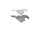 15-23 Ford Mustang Emblem Heckklappe - Running Pony - Schwarz glänzend